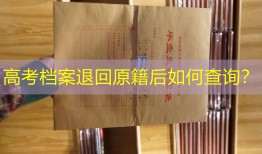 高考档案退回原籍后如何查询？