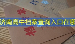 济南高中档案查询入口在哪