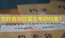怎样查询往届生考研档案？