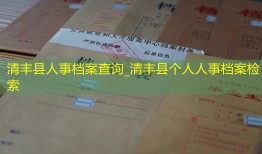 清丰县人事档案查询_清丰县个人人事档案检索