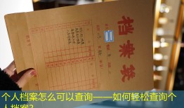 个人档案怎么可以查询——如何轻松查询个人档案？