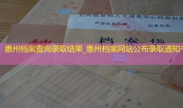惠州档案查询录取结果_惠州档案网站公布录取通知书