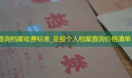 查询档案收费标准_呈报个人档案查询价格清单