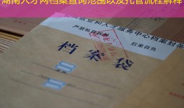 湖南人才网档案查询范围以及托管流程解释