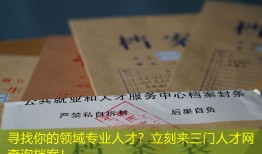 寻找你的领域专业人才？立刻来三门人才网查询档案！
