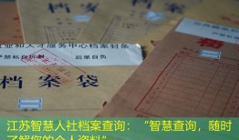 江苏智慧人社档案查询：“智慧查询，随时了解您的个人资料”