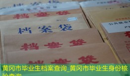 黄冈市毕业生档案查询_黄冈市毕业生身份核验查询