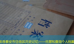 探寻泰安市岱岳区历史记忆——托管和查询个人档案