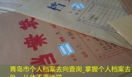 青岛市个人档案去向查询_掌握个人档案去处，从此不再迷茫