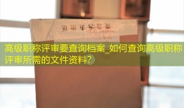 高级职称评审要查询档案_如何查询高级职称评审所需的文件资料？