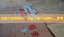海安档案查询网：海安人事档案在网上查询