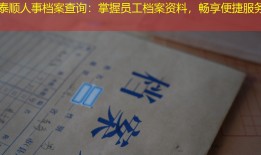 泰顺人事档案查询：掌握员工档案资料，畅享便捷服务