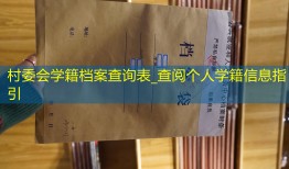 村委会学籍档案查询表_查阅个人学籍信息指引