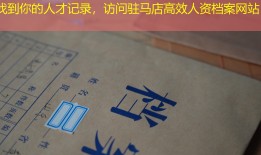 找到你的人才记录，访问驻马店高效人资档案网站