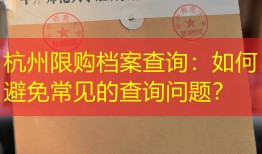 杭州限购档案查询：如何避免常见的查询问题？