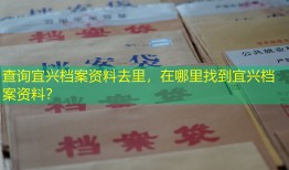 查询宜兴档案资料去里，在哪里找到宜兴档案资料？