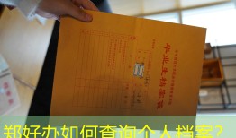 郑好办如何查询个人档案？