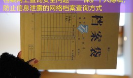 档案网上查询安全问题——保护个人隐私，防止信息泄露的网络档案查询方式