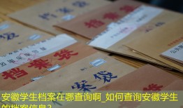 安徽学生档案在哪查询啊_如何查询安徽学生的档案信息？