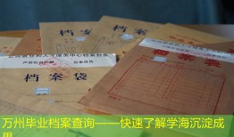 万州毕业档案查询——快速了解学海沉淀成果