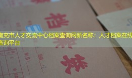 南充市人才交流中心档案查询网新名称：人才档案在线查询平台
