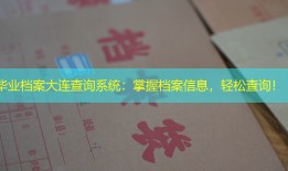 毕业档案大连查询系统：掌握档案信息，轻松查询！