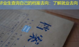 毕业生查询自己的档案去向：了解就业去向