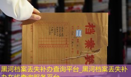 黑河档案丢失补办查询平台_黑河档案丢失补办在线查询服务平台