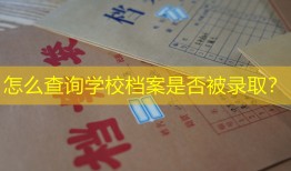 怎么查询学校档案是否被录取？