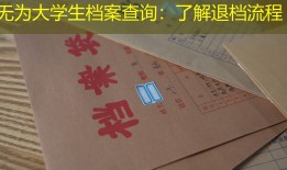 无为大学生档案查询：了解退档流程
