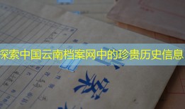 探索中国云南档案网中的珍贵历史信息
