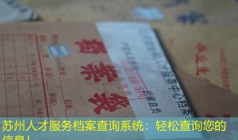 苏州人才服务档案查询系统：轻松查询您的信息！