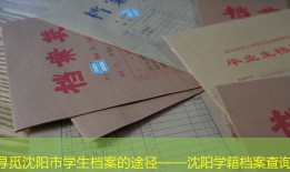 寻觅沈阳市学生档案的途径——沈阳学籍档案查询