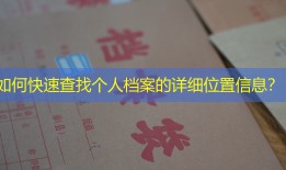 如何快速查找个人档案的详细位置信息？