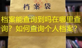 档案能查询到吗在哪里查询？如何查询个人档案？