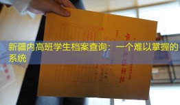 新疆内高班学生档案查询：一个难以掌握的系统