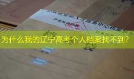 为什么我的辽宁高考个人档案找不到？