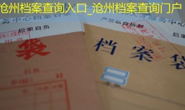 沧州档案查询入口_沧州档案查询门户