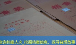 查询档案人次_挖掘档案信息，探寻背后故事