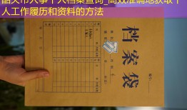 韶关市人事个人档案查询_高效准确地获取个人工作履历和资料的方法