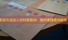 娄底市流动人员档案查询：提供便捷查询服务