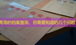 青海的档案查询，你需要知道的几个问题