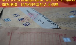 肇东市人才档案查询系统_肇东市人才档案查询系统续：找到你所需的人才信息