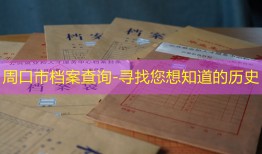 周口市档案查询-寻找您想知道的历史