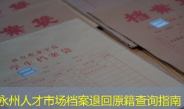 永州人才市场档案退回原籍查询指南