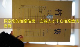 探索您的档案信息 - 白城人才中心档案查询官网