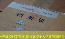 关于高校档案查询_探寻高校个人档案的新途径