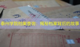 泰州学院档案查询：揭秘档案背后的故事