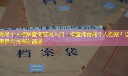 青岛个人档案查询官网入口：欲查询青岛个人档案？这里是官方查询通道！