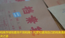 档案存储地查询不到档案？托管和查询自己的档案是解决之道